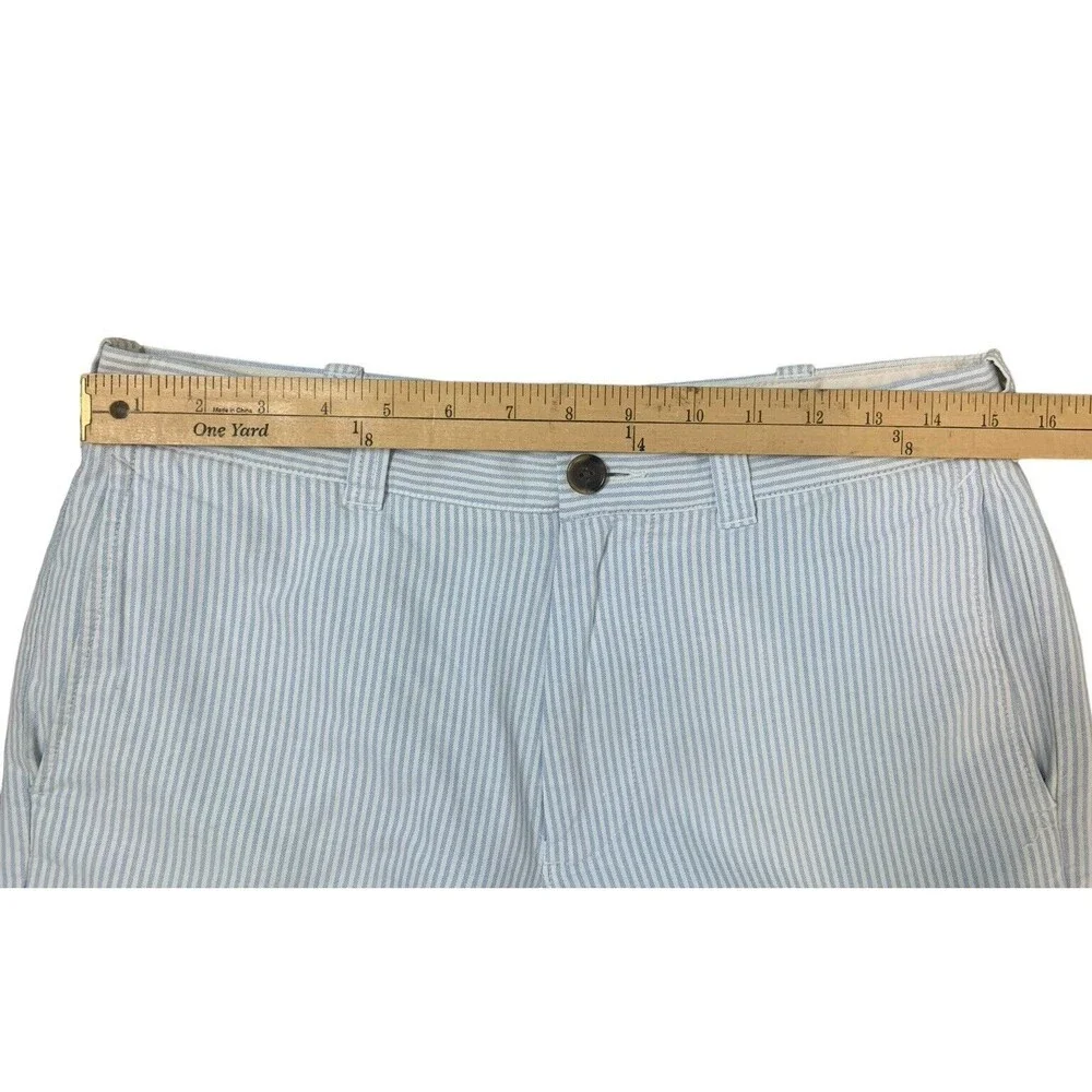 J. CREW Gramercy Chino Shorts Men's Size 30 Blue White Striped Twill Preppy